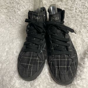 POLO by Ralph Lauren  Hi-Top Mens Plaid Flannel Lace-up Sneakers  SZ10.5